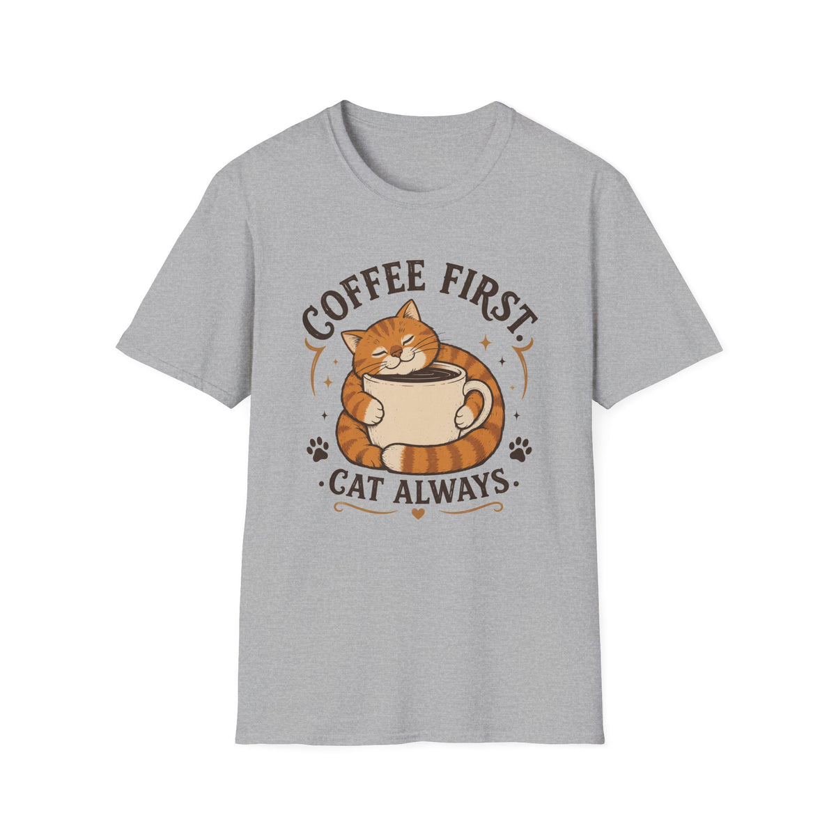 Coffee First Cat Always T-Shirt