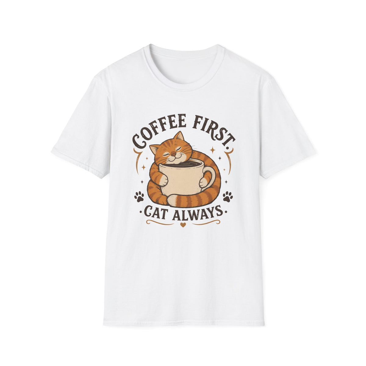 Coffee First Cat Always T-Shirt