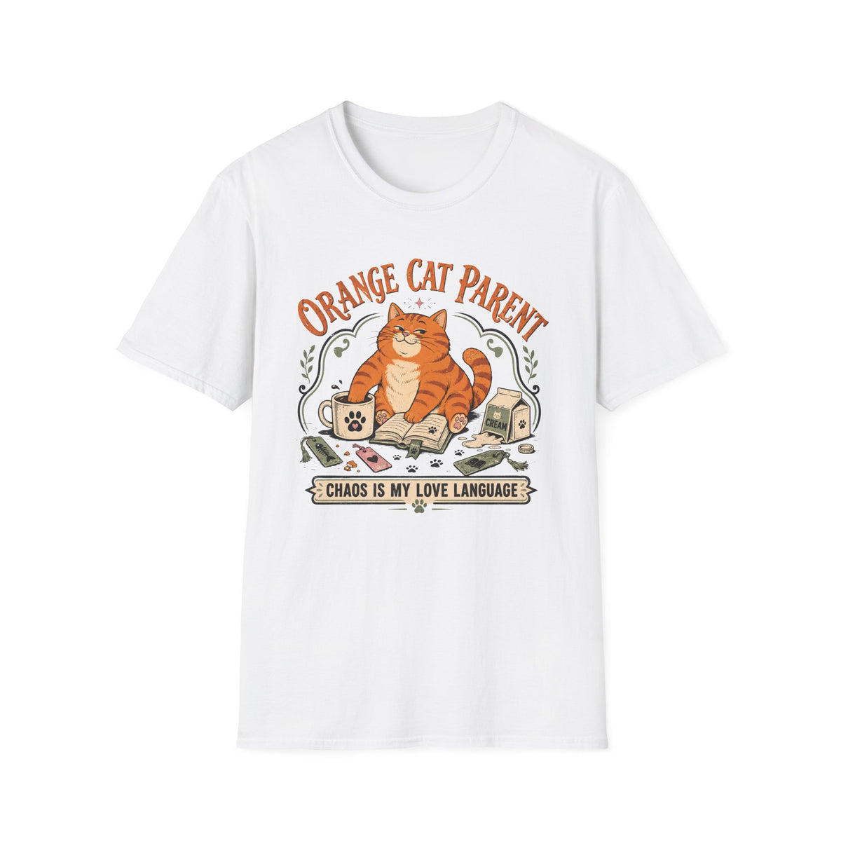 Orange Cat Parent Chaos is My Love Language T-Shirt