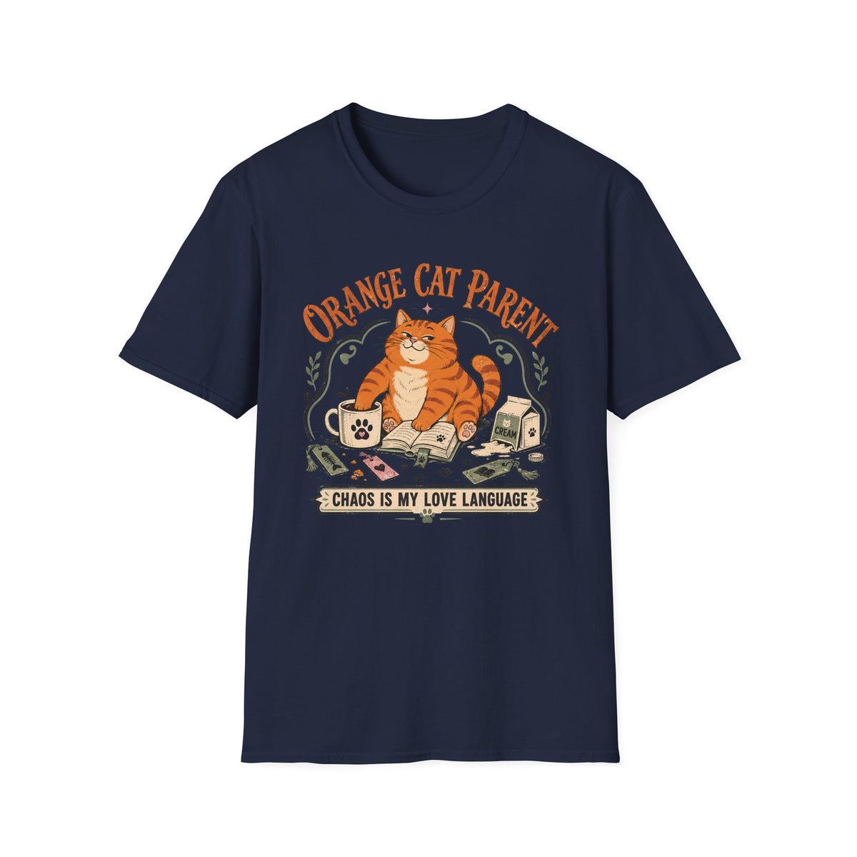 Orange Cat Parent Chaos is My Love Language T-Shirt