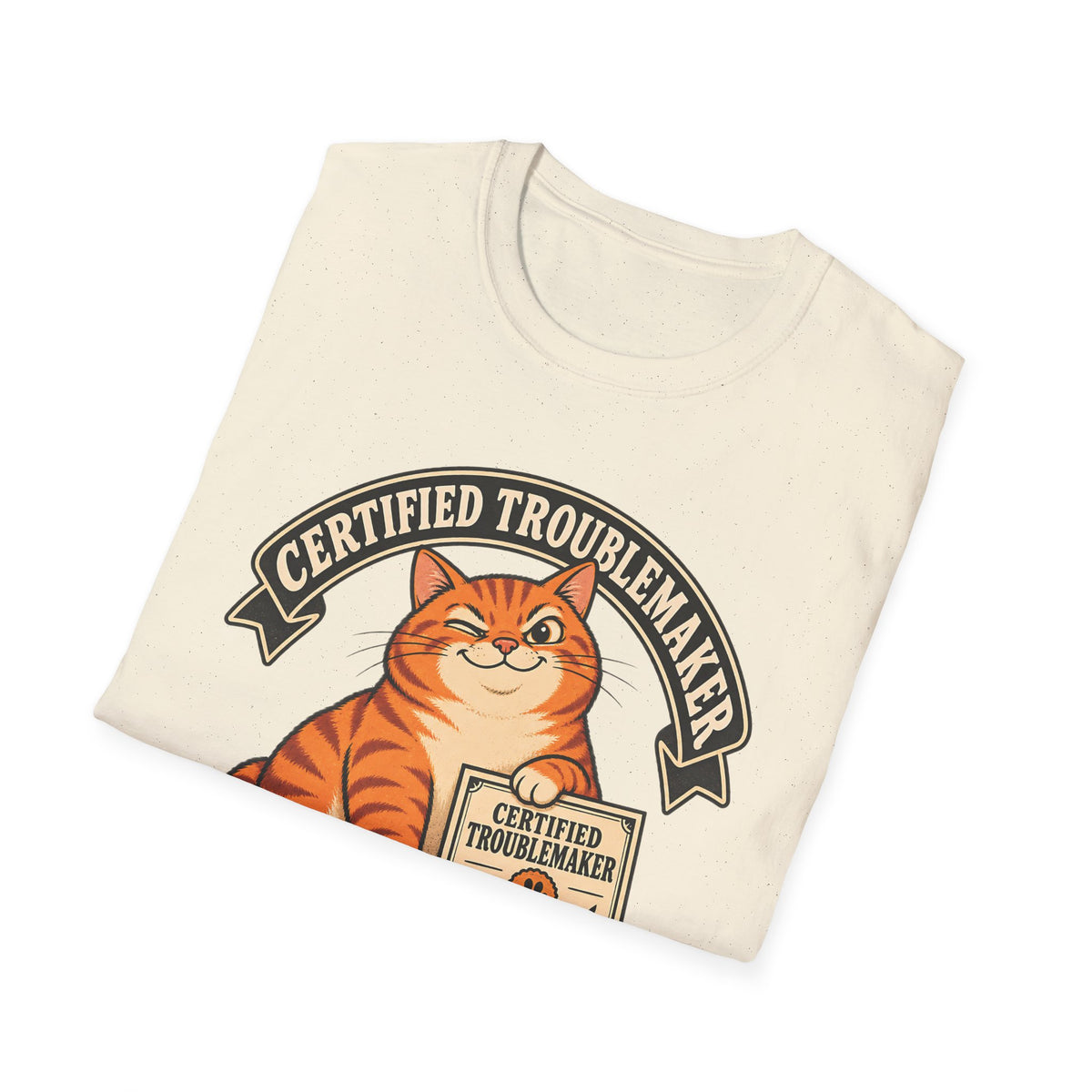 Certified Troublemaker Orange Cat Division T-Shirt