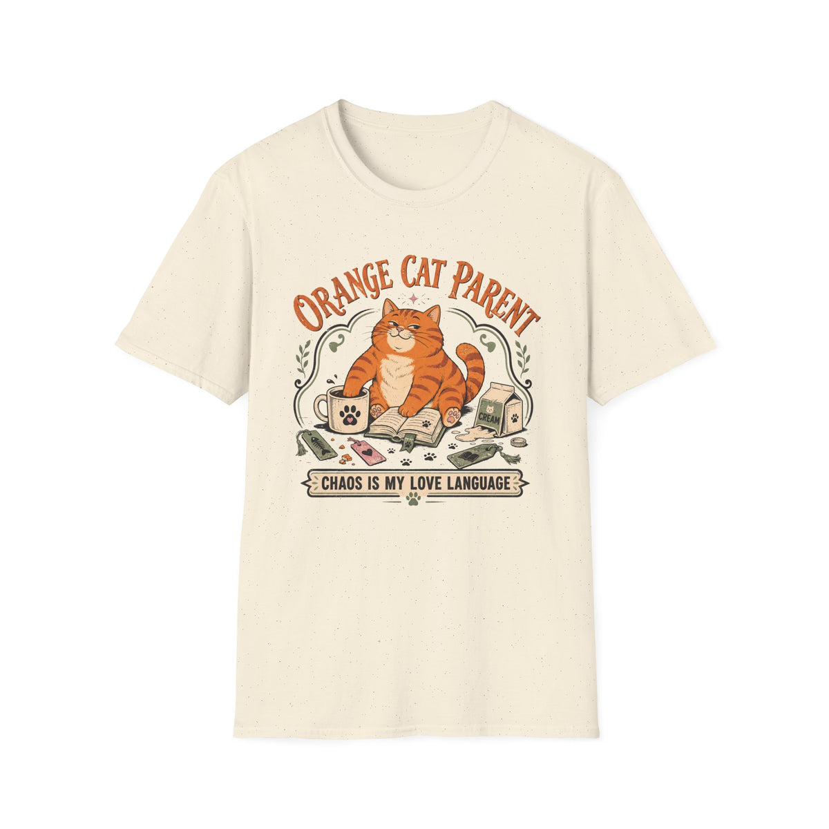 Orange Cat Parent Chaos is My Love Language T-Shirt