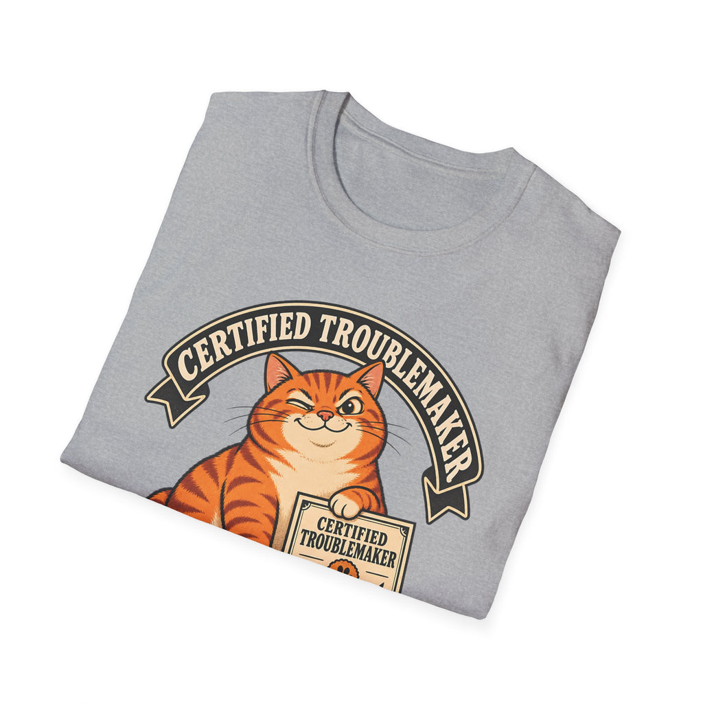 Certified Troublemaker Orange Cat Division T-Shirt