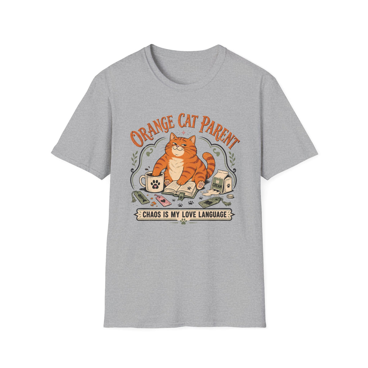 Orange Cat Parent Chaos is My Love Language T-Shirt