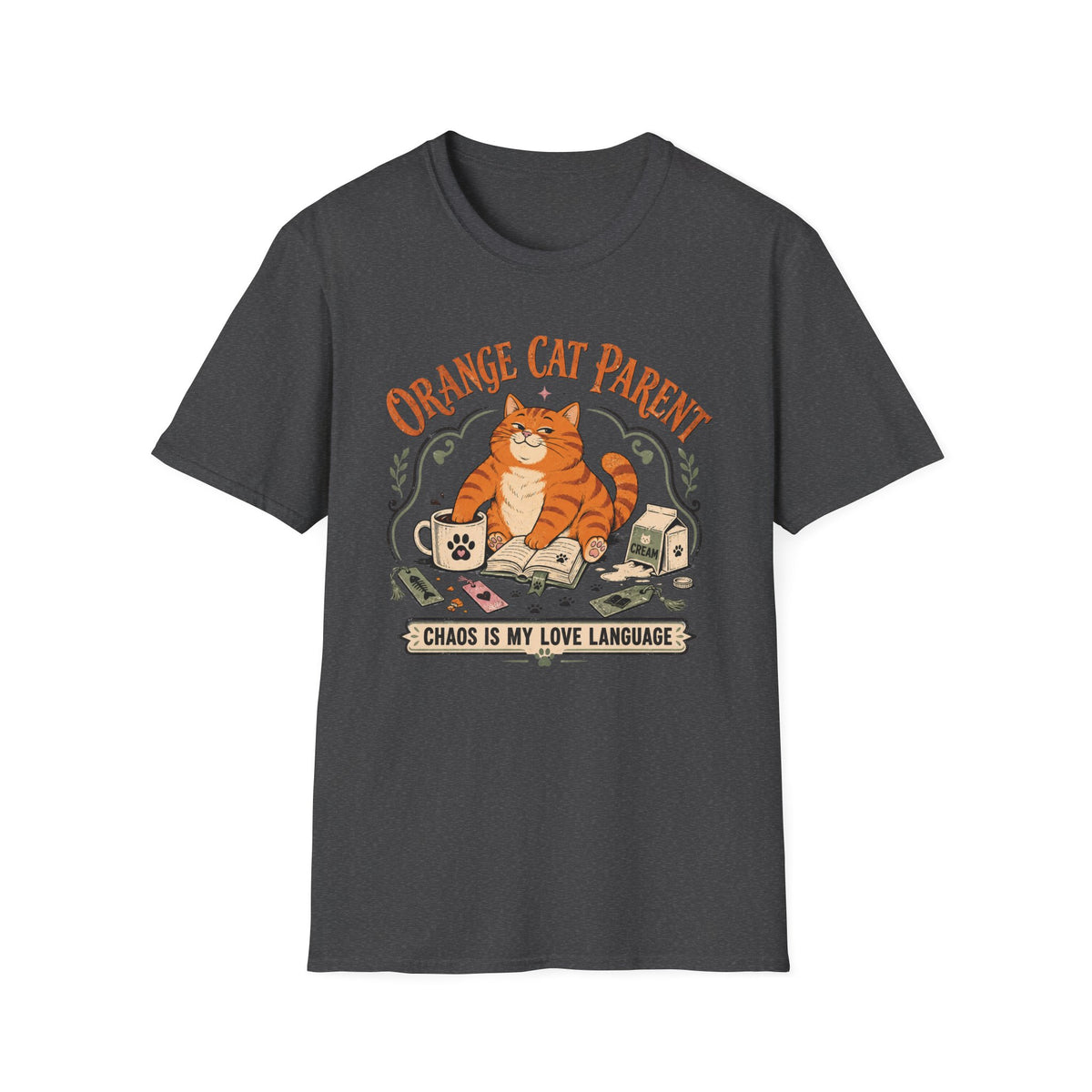 Orange Cat Parent Chaos is My Love Language T-Shirt