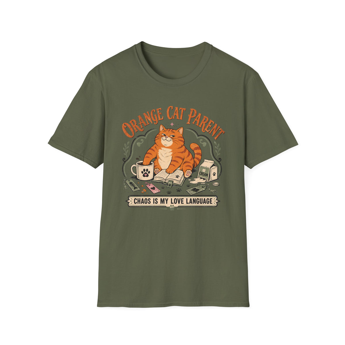 Orange Cat Parent Chaos is My Love Language T-Shirt
