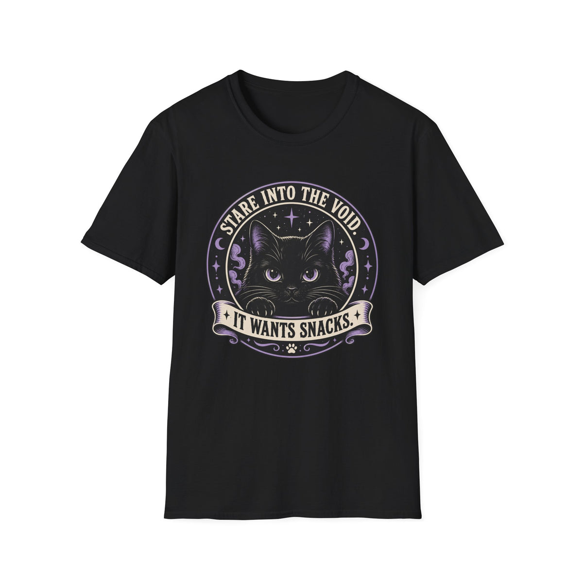 Stare Into The Void. It Wants Snacks T-Shirt