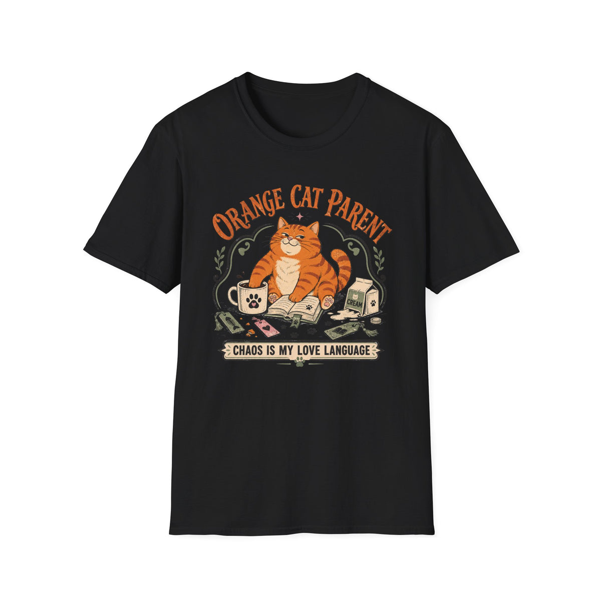 Orange Cat Parent Chaos is My Love Language T-Shirt