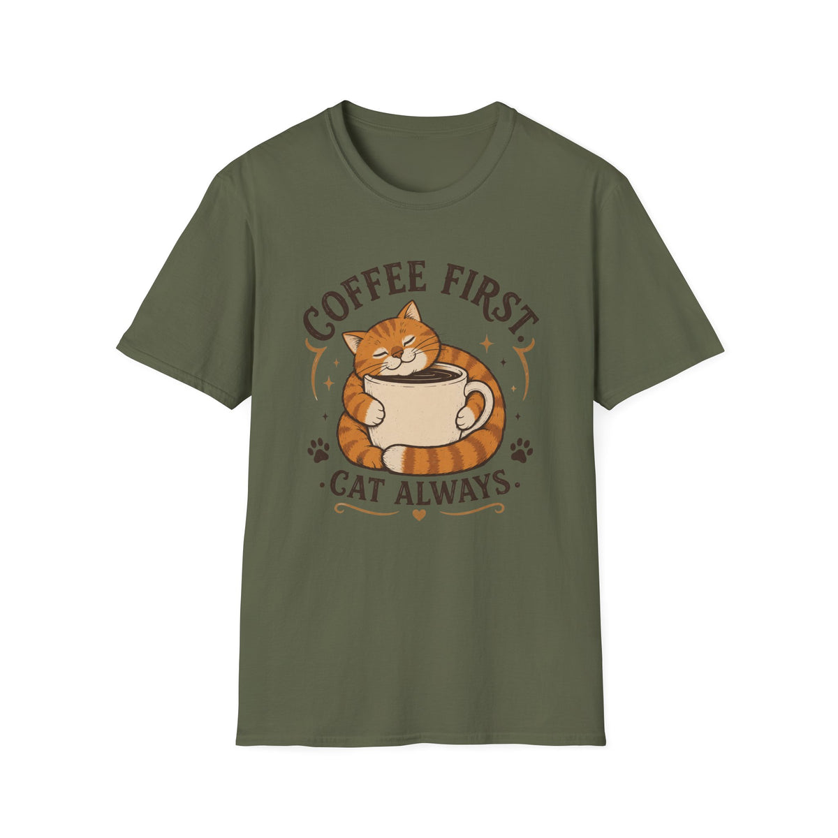 Coffee First Cat Always T-Shirt