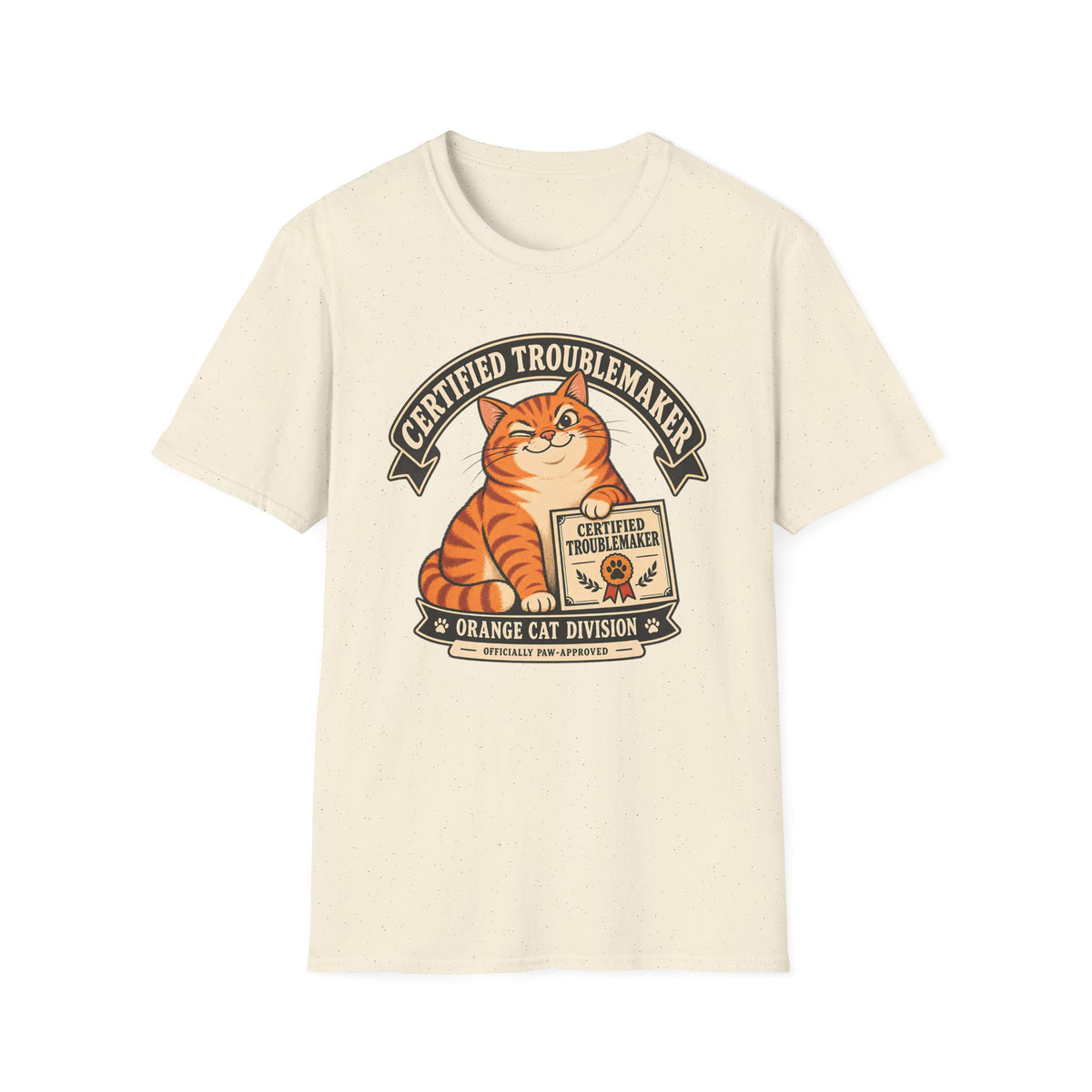 Certified Troublemaker Orange Cat Division T-Shirt